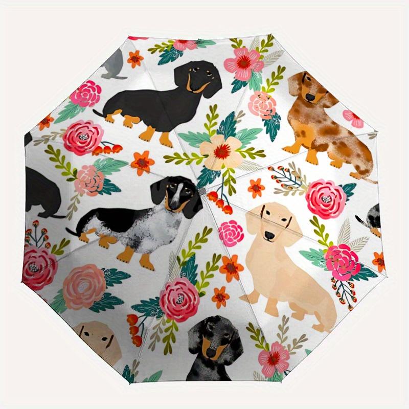 1pc Dachshund, Floral Pattern Automatic Folding Umbrella - 8-Rib Iron Frame, Windproof, Portable Sunshade with Plastic Handle for Travel & O
1pc Dachshund, Floral Pattern Automatic Folding Umbrella - 8-Rib Iron Frame, Windproof, Portable Sunshade with Plastic Handle for Travel & O