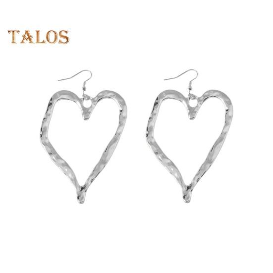 1 пара сережек Love в ретро-стиле, полированные серьги из цинкового сплава с крючками, вечерние клубные серьги-подвески для косплея, украшения для ушей серебряный