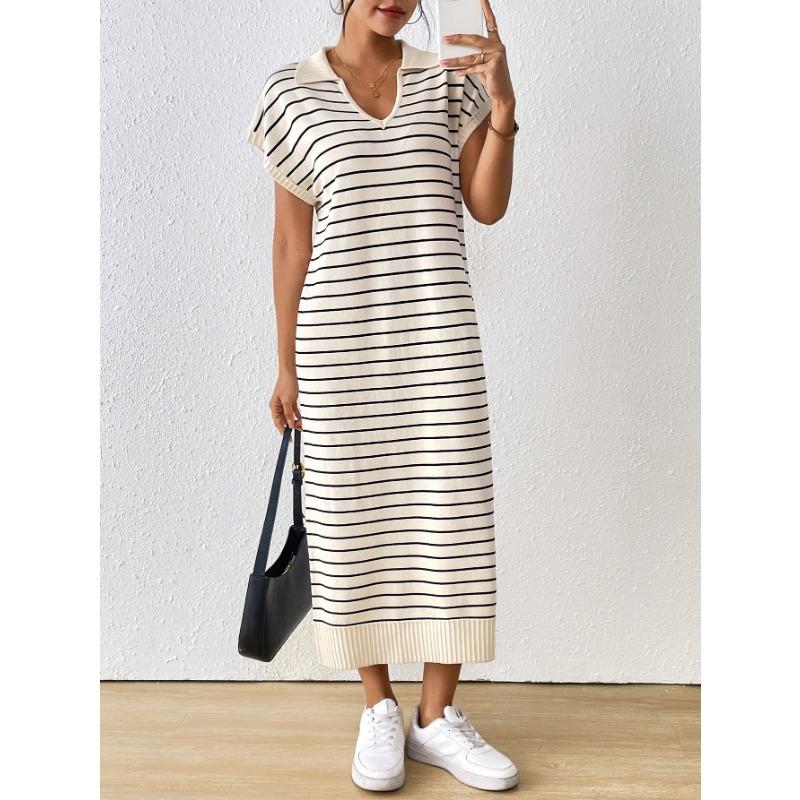 Женское летнее сексуальное трикотажное полосатое длинное платье с V-образным вырезом XL абрикосовый
Женское летнее сексуальное трикотажное полосатое длинное платье с V-образным вырезом XL абрикосовый