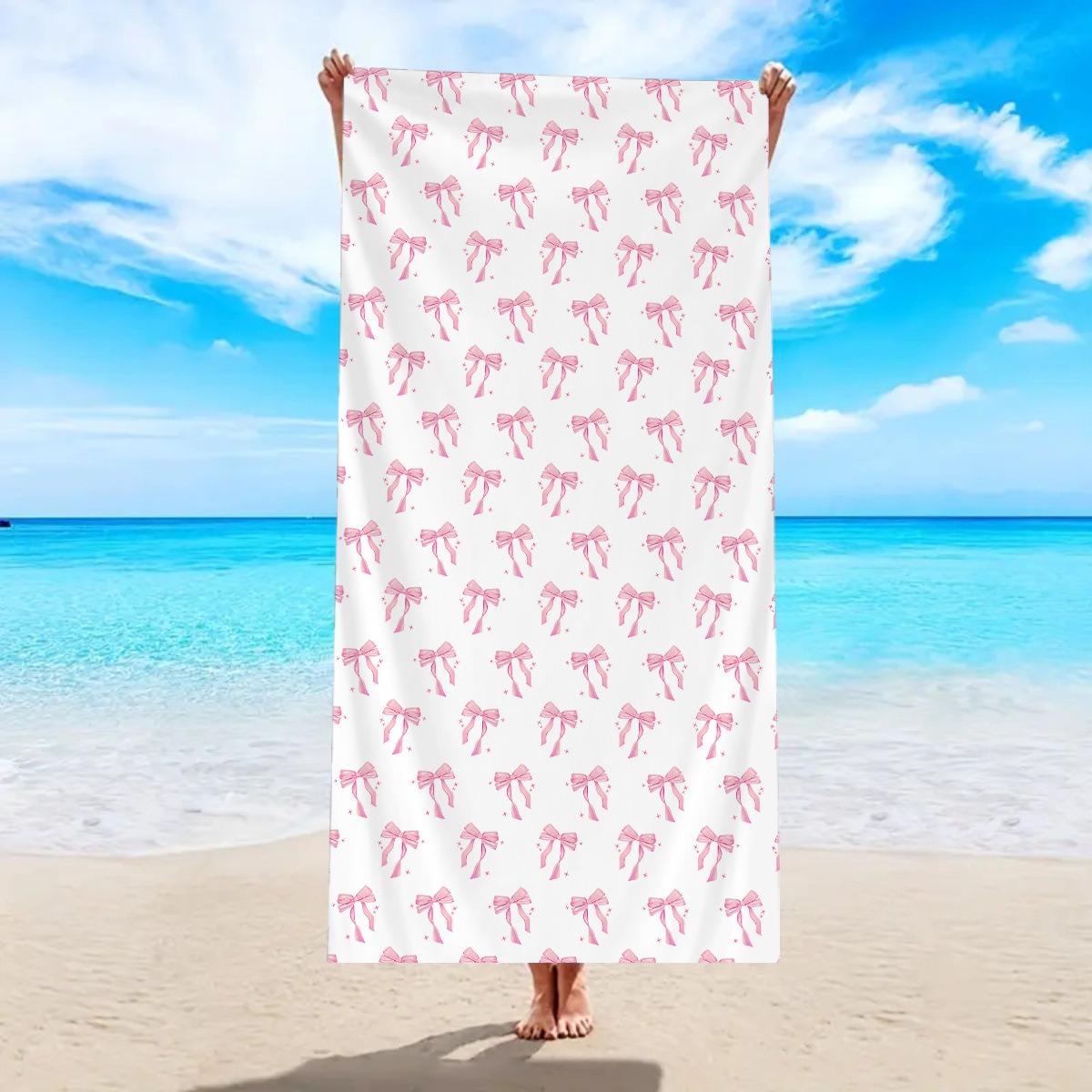 Pink Striped Bow Print Beach Towel Cute Girly Bow Pattern Quick Dry Sand Free Absorbent Lightweight Towel for Beach Pool Travel W30*H60(CM)
Pink Striped Bow Print Beach Towel Cute Girly Bow Pattern Quick Dry Sand Free Absorbent Lightweight Towel for Beach Pool Travel W30*H60(CM)
