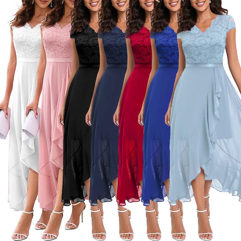 European & American V-Neck Lace Chiffon Bridesmaid Party Dress Small королівський синій колір
European & American V-Neck Lace Chiffon Bridesmaid Party Dress Small королівський синій колір