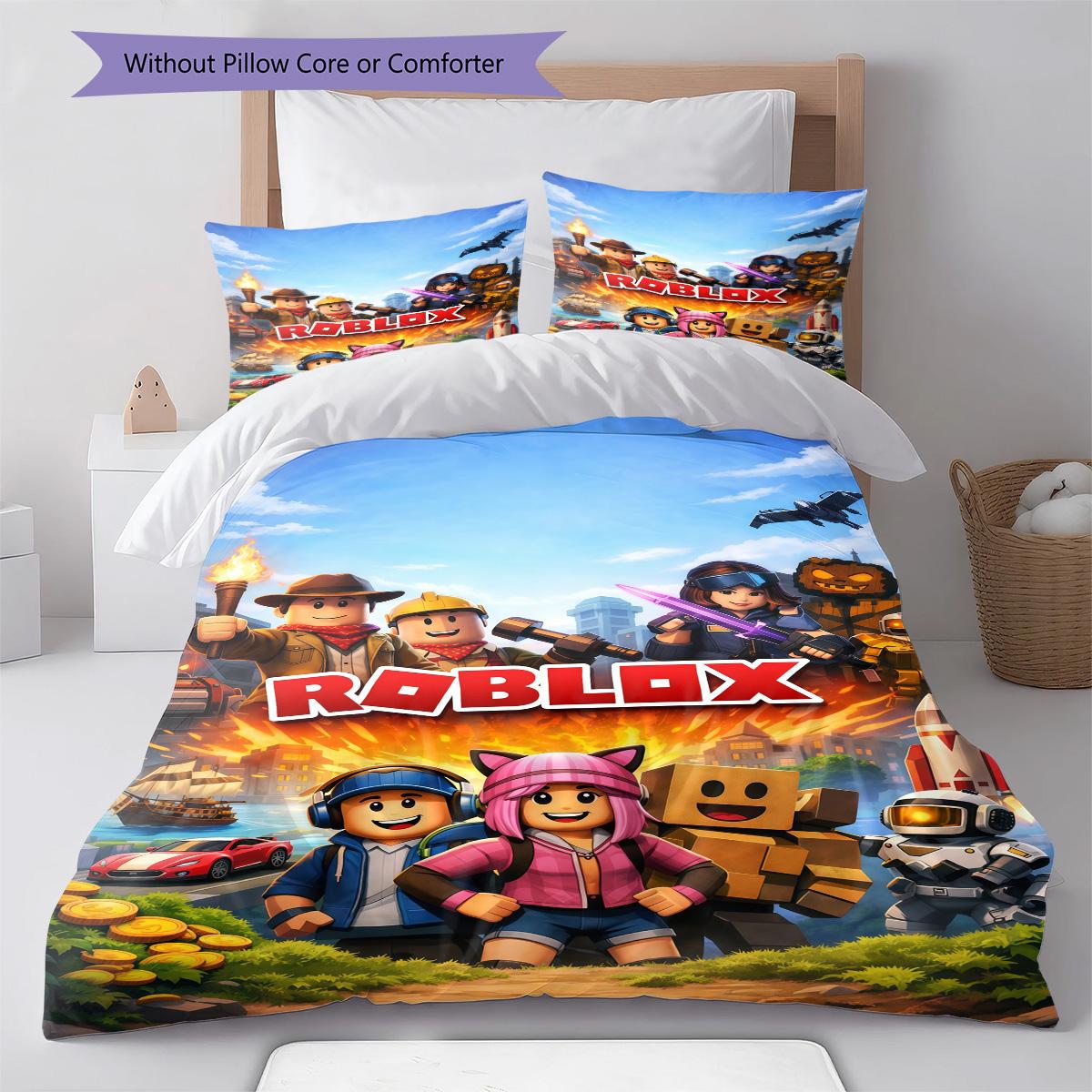 Roblox Poster ,Pattern Bedding Quilt Set Quilt Cover Pillowcase Home Decoration Birthday Gift (1 * duvet cover + 2 * pillowcase, without core) 135x200cm
Roblox Poster ,Pattern Bedding Quilt Set Quilt Cover Pillowcase Home Decoration Birthday Gift (1 * duvet cover + 2 * pillowcase, without core) 135x200cm