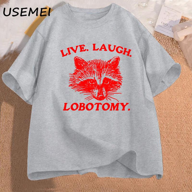 Live Laugh Lobotomy T Shirt Meme Raccoon Graphic TShirt Vintage Cotton Short Sleeve Printed Tshirt Unisexs Clothing Streetwear L
Live Laugh Lobotomy T Shirt Meme Raccoon Graphic TShirt Vintage Cotton Short Sleeve Printed Tshirt Unisexs Clothing Streetwear L