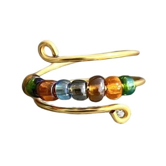 Женское кольцо, вращающееся регулируемое открытие, дизайн, геометрическая гальваника, антистрессовые подарки, красочные радужные бусины золотистый
Женское кольцо, вращающееся регулируемое открытие, дизайн, геометрическая гальваника, антистрессовые подарки, красочные радужные бусины золотистый