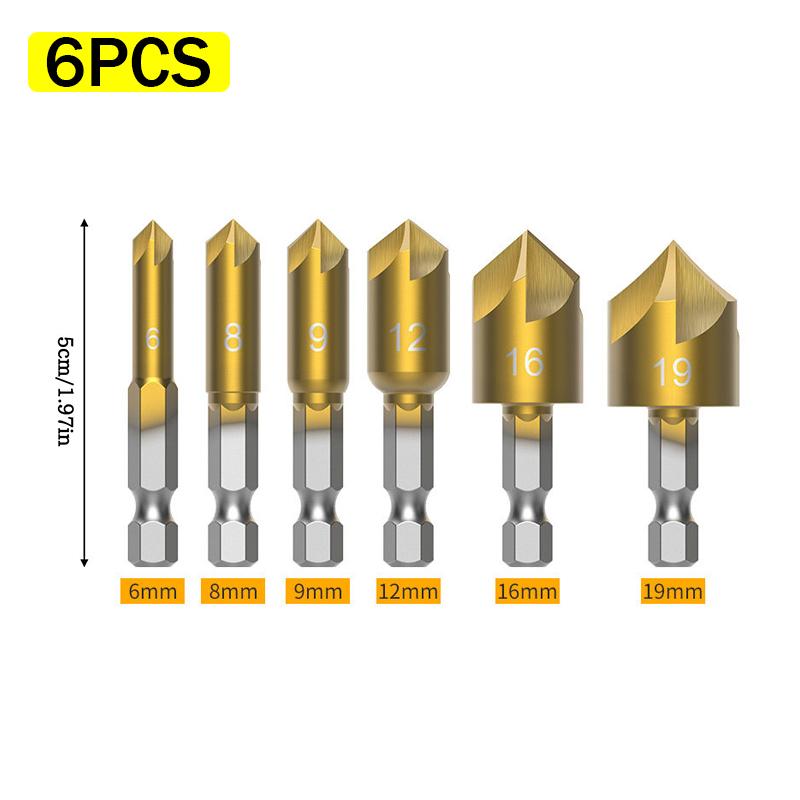6-19mm 1/4 Hex Shank Drills Bits High Carbon Steel Chamfer Tools Deburring Cutter for Metal Wood Plastic Countersink Bit Kits
6-19mm 1/4 Hex Shank Drills Bits High Carbon Steel Chamfer Tools Deburring Cutter for Metal Wood Plastic Countersink Bit Kits