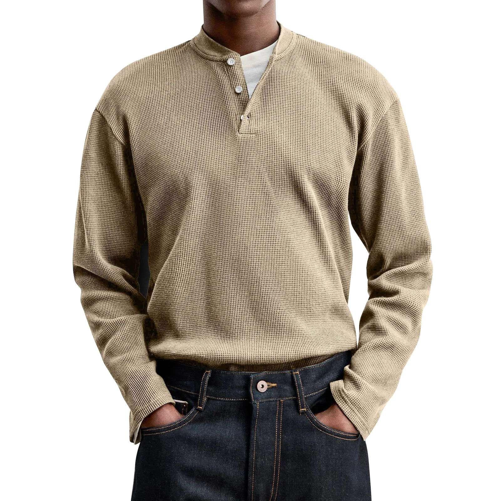 Men s Solid Color Knitted Button-Down Long Sleeve Top Men s Casual Fashion Tops XXL хакі
Men s Solid Color Knitted Button-Down Long Sleeve Top Men s Casual Fashion Tops XXL хакі