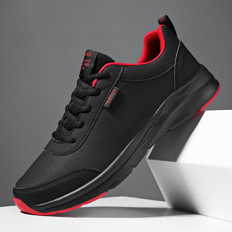 Black spring and autumn leather sneakers waterproof and non-slip running shoes lightweight soft-soled casual travel shoes 45
Black spring and autumn leather sneakers waterproof and non-slip running shoes lightweight soft-soled casual travel shoes 45