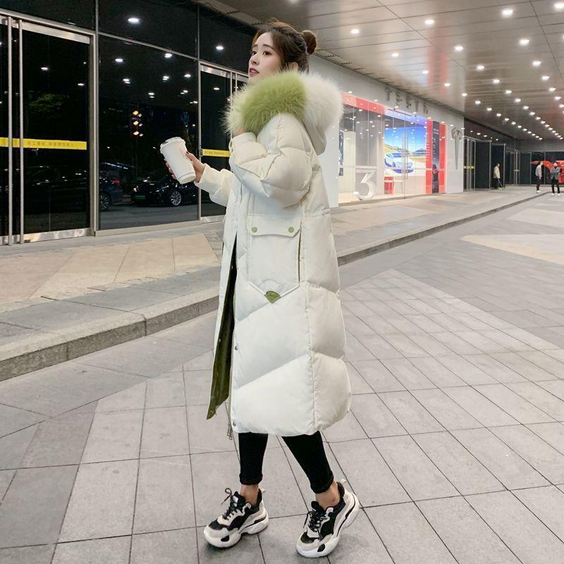Женская демисезонная куртка средней длины выше колена на пуху с меховым воротником - корейский стиль, теплая и свободного кроя для зимы XL 146-155 lbs слоновая кость
Женская демисезонная куртка средней длины выше колена на пуху с меховым воротником - корейский стиль, теплая и свободного кроя для зимы XL 146-155 lbs слоновая кость