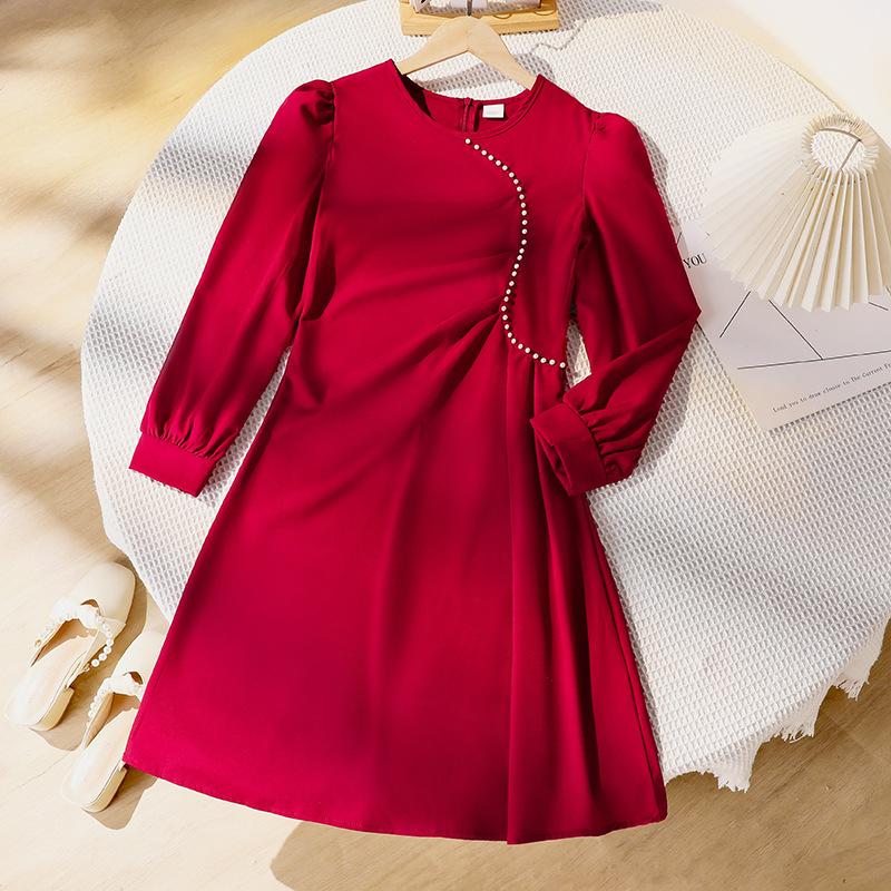 Girls Fashionable Dress, Autumn Children s Elegant Long-sleeved Solid-color Dress 170cm=12Y червоний
Girls Fashionable Dress, Autumn Children s Elegant Long-sleeved Solid-color Dress 170cm=12Y червоний