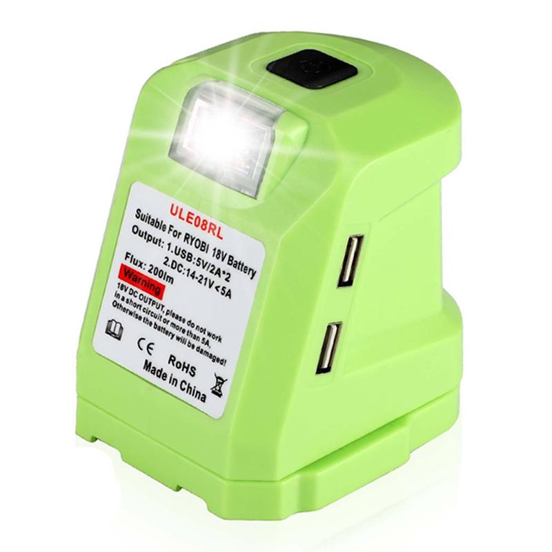 Dual USB Power Adapter With LED Light 200LM 420LM For RYOBI 14.4V-18V Li-ion Battery Power Tool Parts
Dual USB Power Adapter With LED Light 200LM 420LM For RYOBI 14.4V-18V Li-ion Battery Power Tool Parts