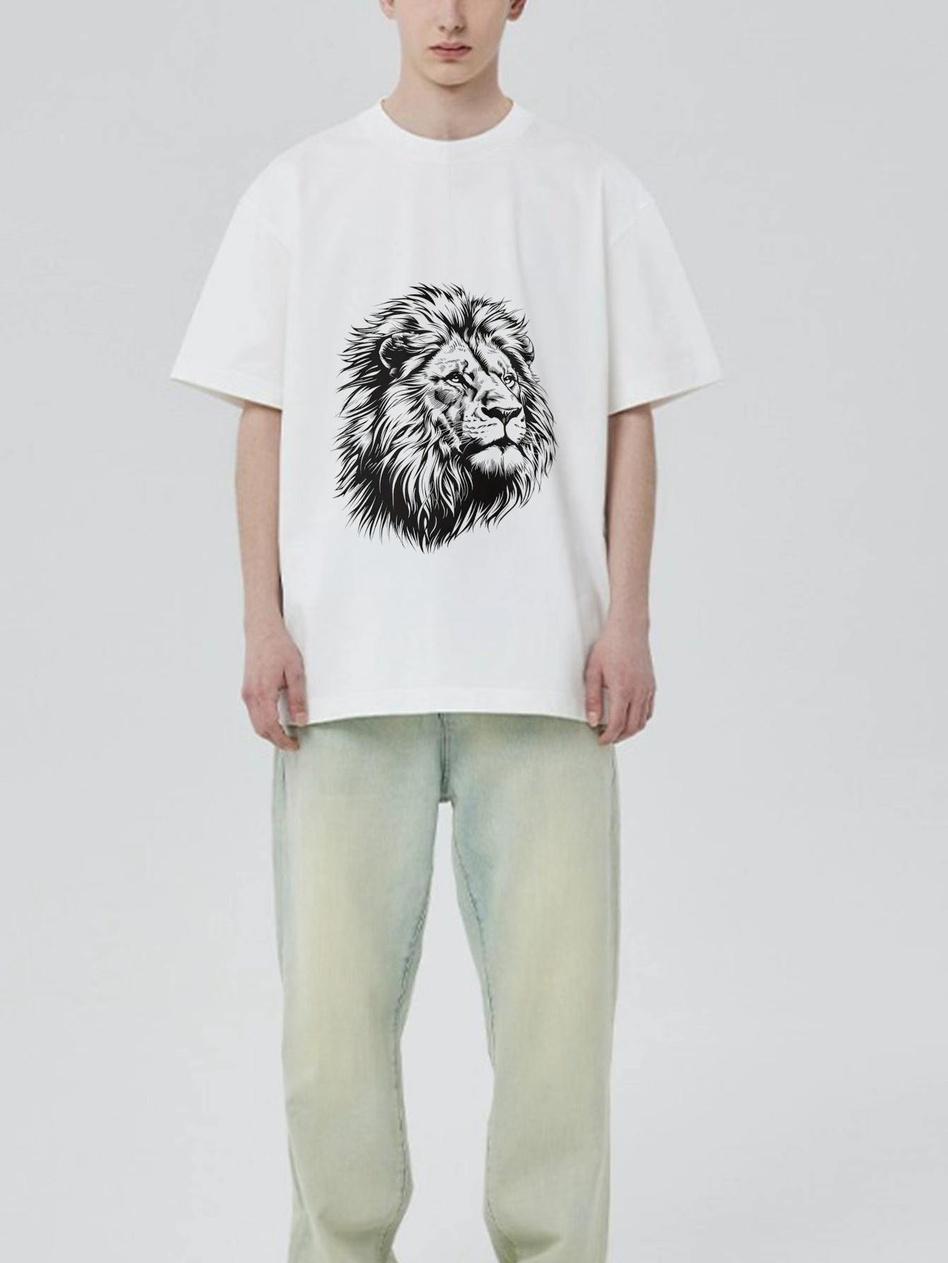 Black T Shirt with Lion Print for Casual Wear XXXXL білий
Black T Shirt with Lion Print for Casual Wear XXXXL білий