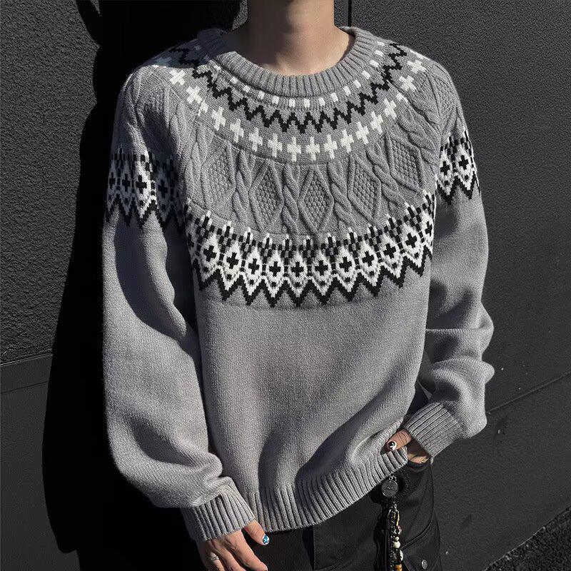 Men s Retro Jacquard Round Neck Knitwear - Loose Fit Pullover Sweater for Autumn/Winter 2025 3XL сірий колір
Men s Retro Jacquard Round Neck Knitwear - Loose Fit Pullover Sweater for Autumn/Winter 2025 3XL сірий колір