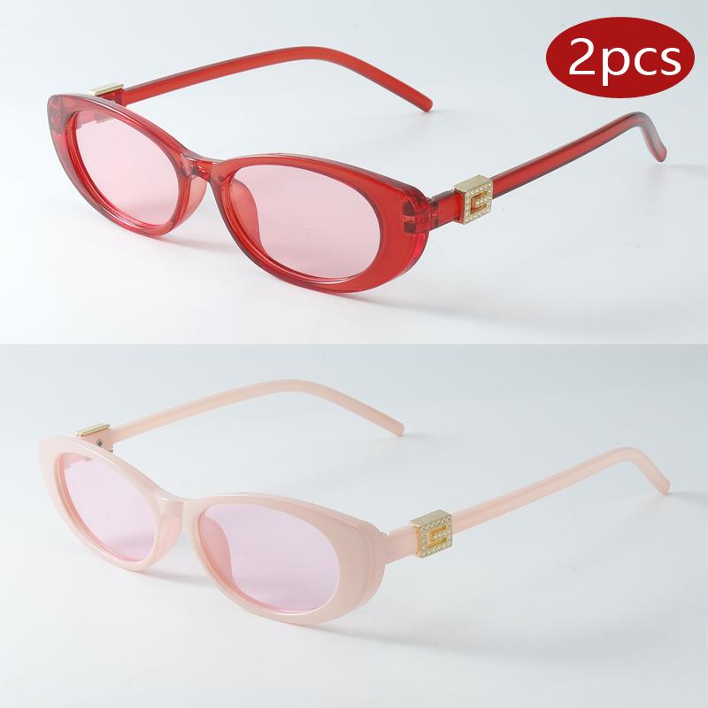 2Pcs Fashion Ladies Oval Sunglasses Outdoor Travel Versatile Accessories Celebrity Same-Style Eyewear Cndy Color Sun Glasses
2Pcs Fashion Ladies Oval Sunglasses Outdoor Travel Versatile Accessories Celebrity Same-Style Eyewear Cndy Color Sun Glasses