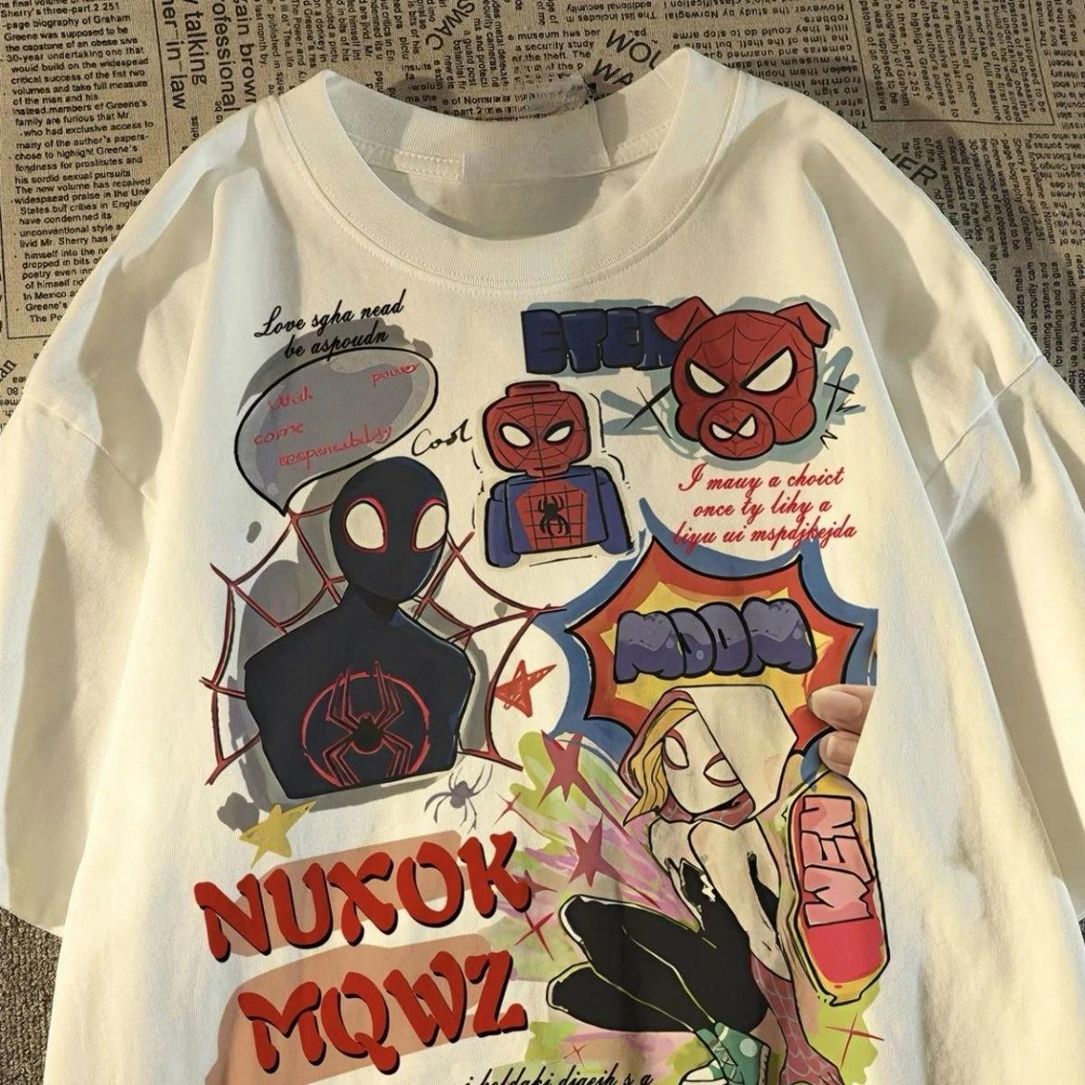 Fashion Women And Men T-shirt Cartoon Spider-Man Print Short Sleeve T Shirt Female Casual O-Neck Clothes Top Unisex Y2k Tee XXXL різнокольоровий
Fashion Women And Men T-shirt Cartoon Spider-Man Print Short Sleeve T Shirt Female Casual O-Neck Clothes Top Unisex Y2k Tee XXXL різнокольоровий