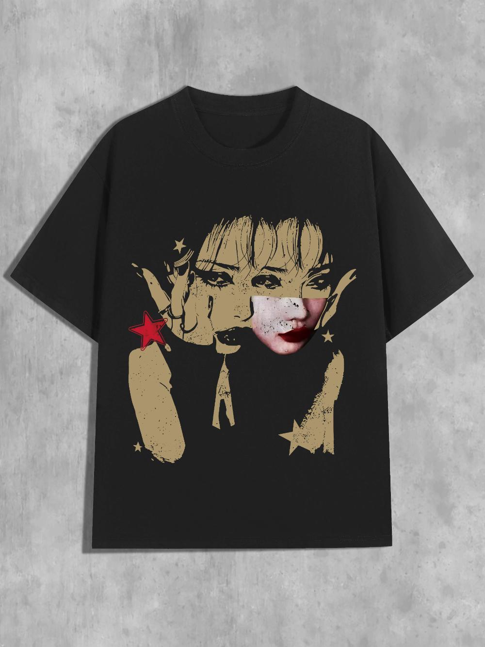 Womens Y2K Fashion Tshirt Casual Shortsleeved Roundneck Tshirt Red Lip and Star Print Versatile Street Top S
Womens Y2K Fashion Tshirt Casual Shortsleeved Roundneck Tshirt Red Lip and Star Print Versatile Street Top S