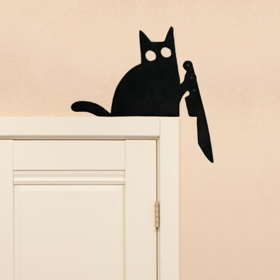 Yousheng Cat Door Topper Reversible Halloween Christmas Metal Decoration Kitty Knife Door Wall Corner Sign Holiday Ornament
Yousheng Cat Door Topper Reversible Halloween Christmas Metal Decoration Kitty Knife Door Wall Corner Sign Holiday Ornament