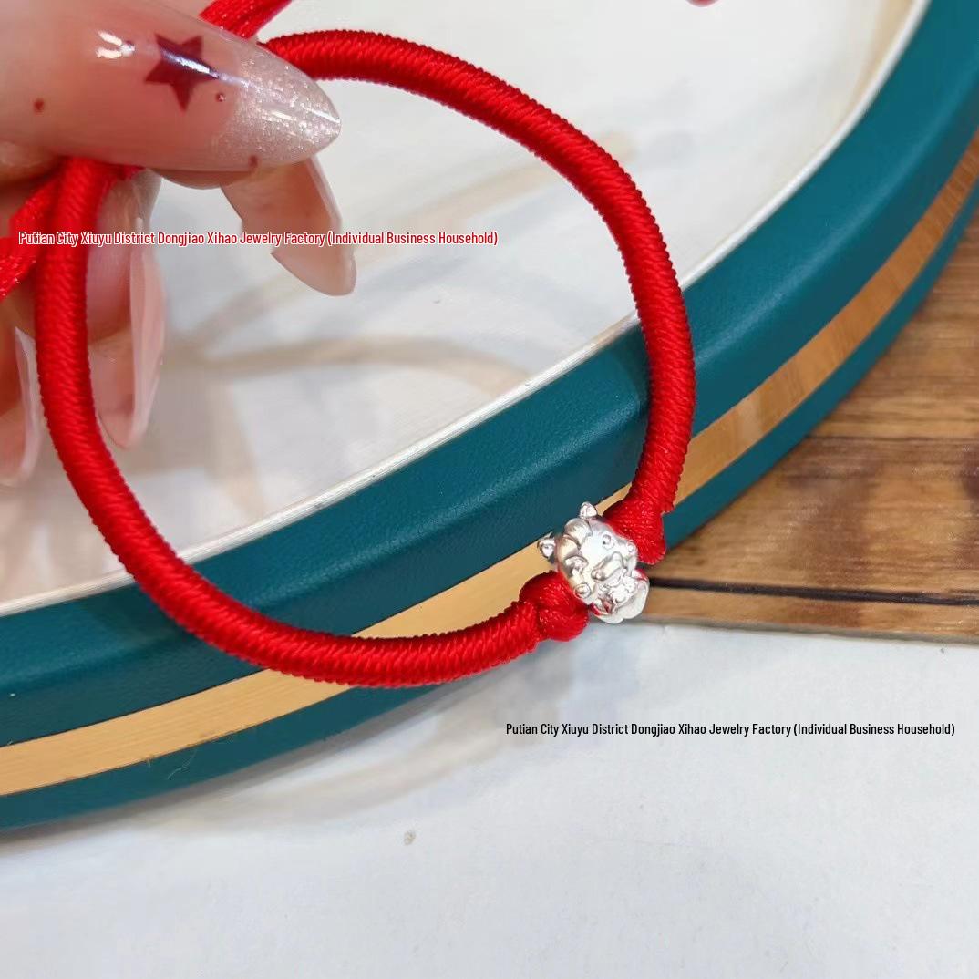 999 Sterling Silver Five Blessings Zodiac Horse Bracelet on Red String, 3D Pure Silver, Perfect for Luck and Success Pure Silver
999 Sterling Silver Five Blessings Zodiac Horse Bracelet on Red String, 3D Pure Silver, Perfect for Luck and Success Pure Silver