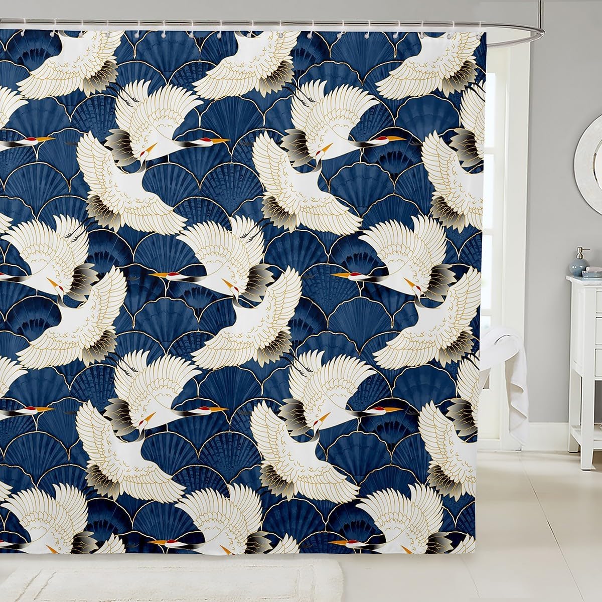 Kids Japanese White Crane Shower Curtain Boys Girls Exotic Style Ukiyoe Bath Curtain Japanese Style Bathroom Accessories W60H190(CM)-1 Pcs
Kids Japanese White Crane Shower Curtain Boys Girls Exotic Style Ukiyoe Bath Curtain Japanese Style Bathroom Accessories W60H190(CM)-1 Pcs