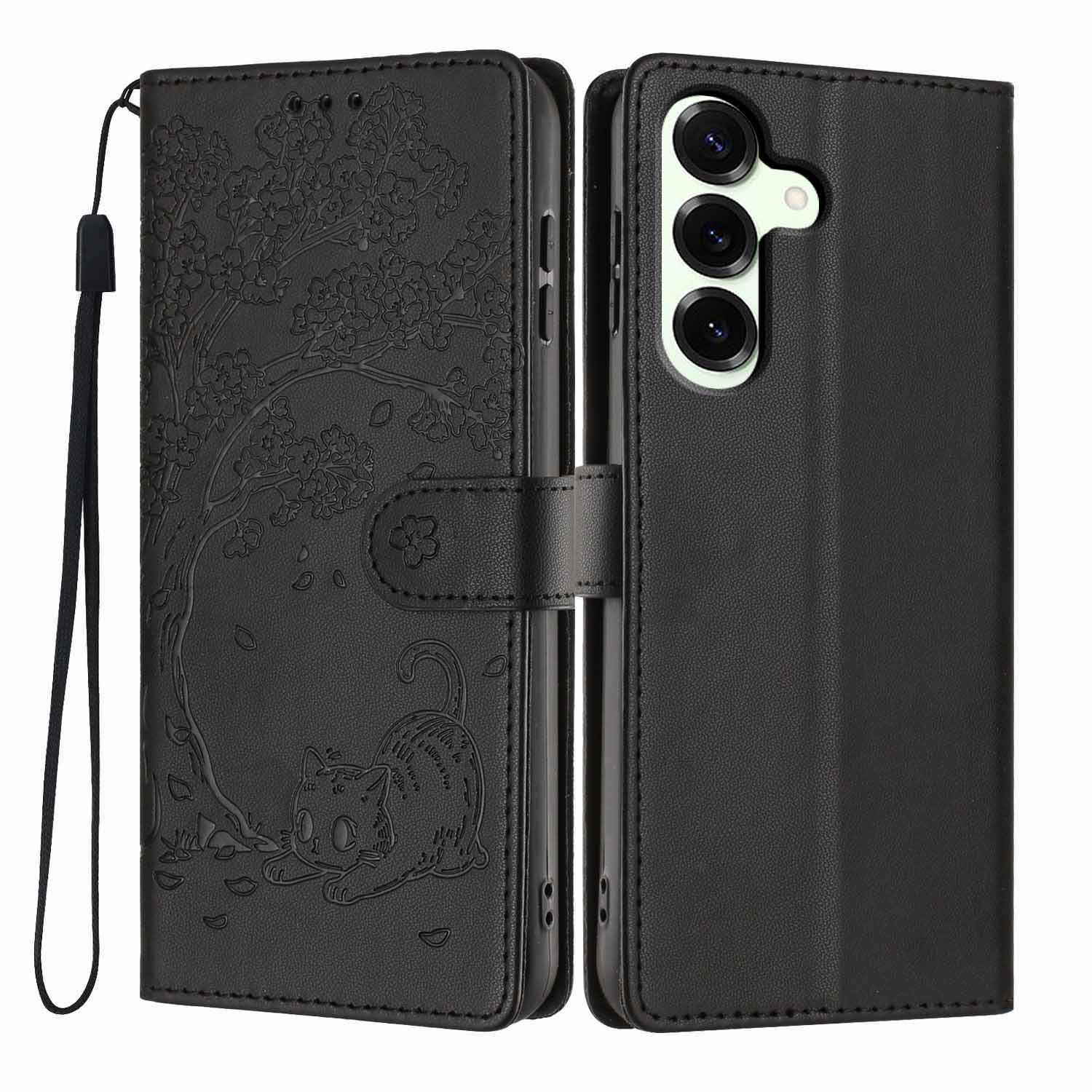 For Samsung Galaxy S25+ Stand Case Tree-and-Cat Pattern PU Leather Wallet Protective Phone Cover with Wrist Strap
For Samsung Galaxy S25+ Stand Case Tree-and-Cat Pattern PU Leather Wallet Protective Phone Cover with Wrist Strap