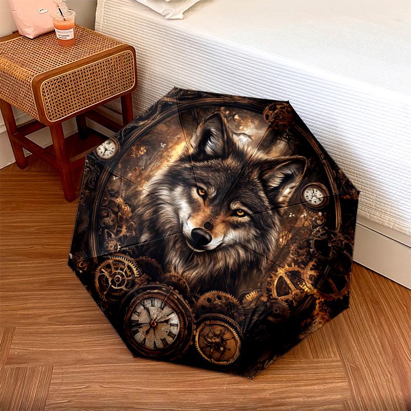 1 PC Automatic Folding Umbrella - Steampunk Wolf Emblem Pattern, Portable & Foldable Design with 8 Ribs, Christmas Birthday Gifts
1 PC Automatic Folding Umbrella - Steampunk Wolf Emblem Pattern, Portable & Foldable Design with 8 Ribs, Christmas Birthday Gifts