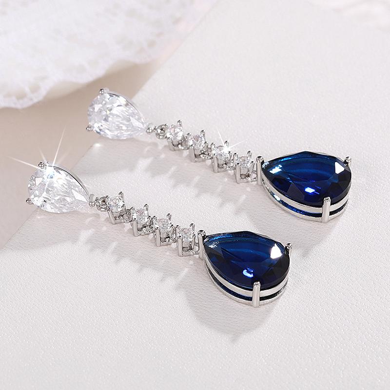 Huitan Elegant Women Drop Earrings Wedding Party Engagement Daily Trendy Charming Inlaid Shiny Pear Blue CZ Accessories Zircon
Huitan Elegant Women Drop Earrings Wedding Party Engagement Daily Trendy Charming Inlaid Shiny Pear Blue CZ Accessories Zircon