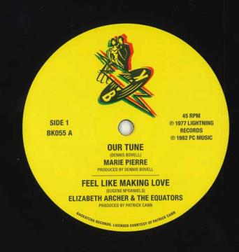 12inch Record MARIE PIERRE, ELIZABETH ARCHER, EQU - Our Tune; Feel Like Making Love / F BK055 Backatcha UK 2022 UK Reggae, Ska & Dub
12inch Record MARIE PIERRE, ELIZABETH ARCHER, EQU - Our Tune; Feel Like Making Love / F BK055 Backatcha UK 2022 UK Reggae, Ska & Dub