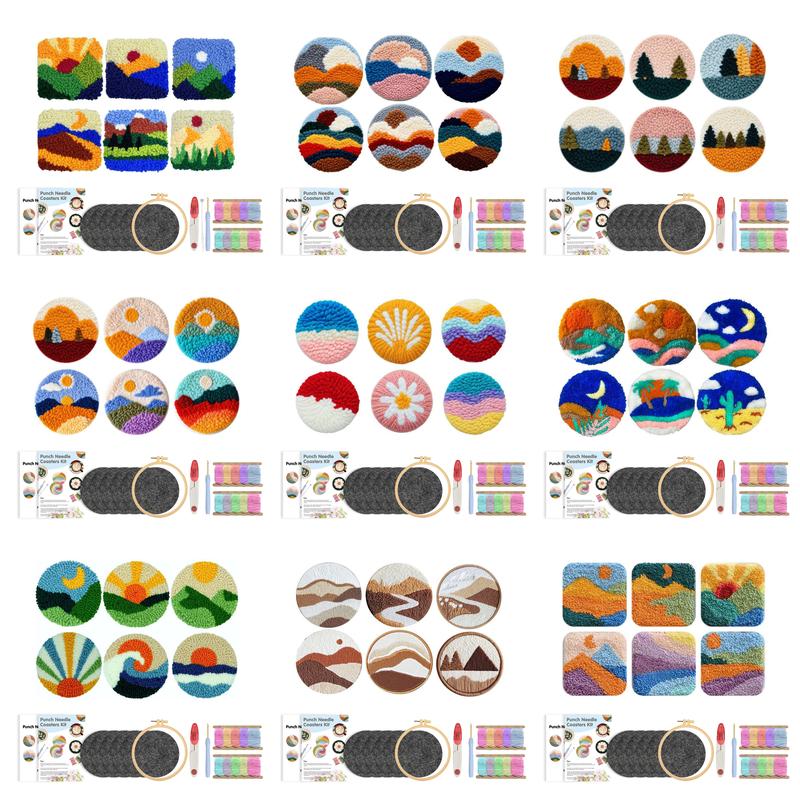 CHENISTORY 6Pcs /Set Landscapes Punch Needle Coasters Kit Adults Beginners DIY Easy Coaster Embroidery Set for Starter Art Craft 6pcs
CHENISTORY 6Pcs /Set Landscapes Punch Needle Coasters Kit Adults Beginners DIY Easy Coaster Embroidery Set for Starter Art Craft 6pcs