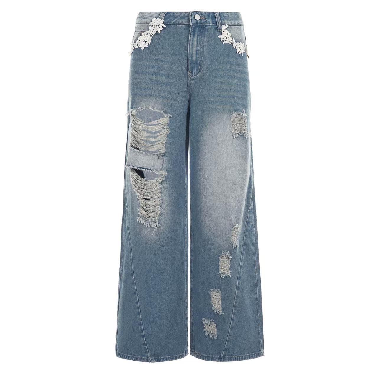 Женские джинсы с низкой посадкой, свободного кроя, с кружевной вставкой и рваностями Large синий
Женские джинсы с низкой посадкой, свободного кроя, с кружевной вставкой и рваностями Large синий