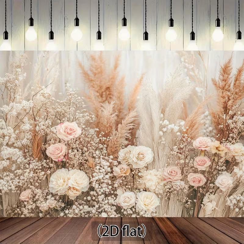 2D Boho Pampas Grass & Rose Backdrop, Neutral Floral Wedding Photography Background 47.2x31.5inch/120*80cm
2D Boho Pampas Grass & Rose Backdrop, Neutral Floral Wedding Photography Background 47.2x31.5inch/120*80cm