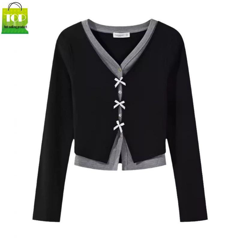 Yangcheng Story V-Neck Color Block Cardigan - Slimming Casual Long Sleeve Top for Early Autumn S (recommended for 80-90 jin)
Yangcheng Story V-Neck Color Block Cardigan - Slimming Casual Long Sleeve Top for Early Autumn S (recommended for 80-90 jin)