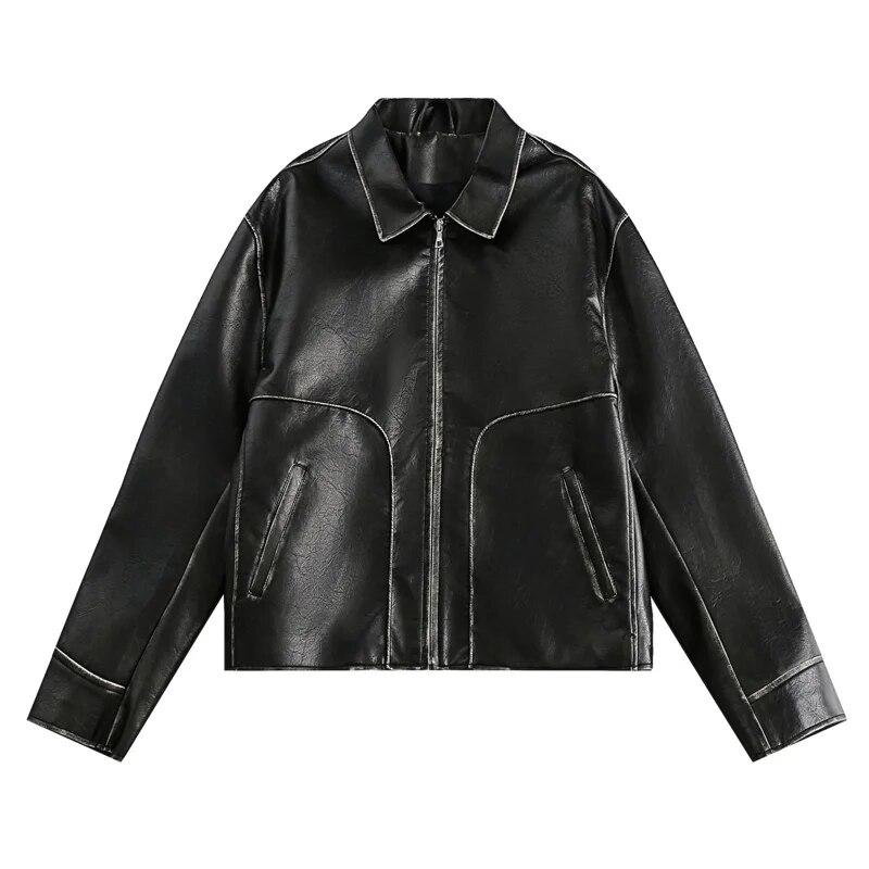 2023 New Men s PU Leather Jacket Flip Collar Zipper Retro Loose Motorcycle Wear Couple Street Hip Hop Harajuku Tops Chaqueta
2023 New Men s PU Leather Jacket Flip Collar Zipper Retro Loose Motorcycle Wear Couple Street Hip Hop Harajuku Tops Chaqueta