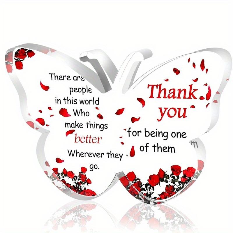 2D Flat Personalized Butterfly Acrylic Plaque, Ideal Goodbye or Thank You Keepsake, suitable for wall decoration, porch, room, villa, accents Home, Ha 11*9CM
2D Flat Personalized Butterfly Acrylic Plaque, Ideal Goodbye or Thank You Keepsake, suitable for wall decoration, porch, room, villa, accents Home, Ha 11*9CM