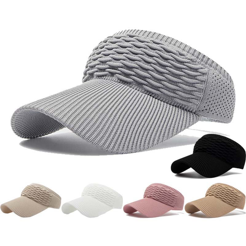 Fashion Folds Design Women Empty Top Visor Caps Summer Solid Color Large Brim Sun Hat Tennis Golf Running Travel Beach Sport 56-59CM
Fashion Folds Design Women Empty Top Visor Caps Summer Solid Color Large Brim Sun Hat Tennis Golf Running Travel Beach Sport 56-59CM
