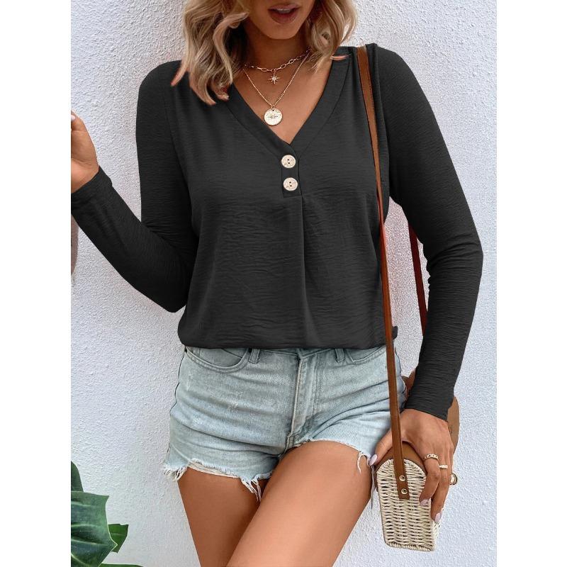 Fashion And Casual Women Blouse 2026 Summer Loose V-neck Button Tops Bat Sleeves Women Solid Long Sleeve Shirt S-3XL S чёрный
Fashion And Casual Women Blouse 2026 Summer Loose V-neck Button Tops Bat Sleeves Women Solid Long Sleeve Shirt S-3XL S чёрный