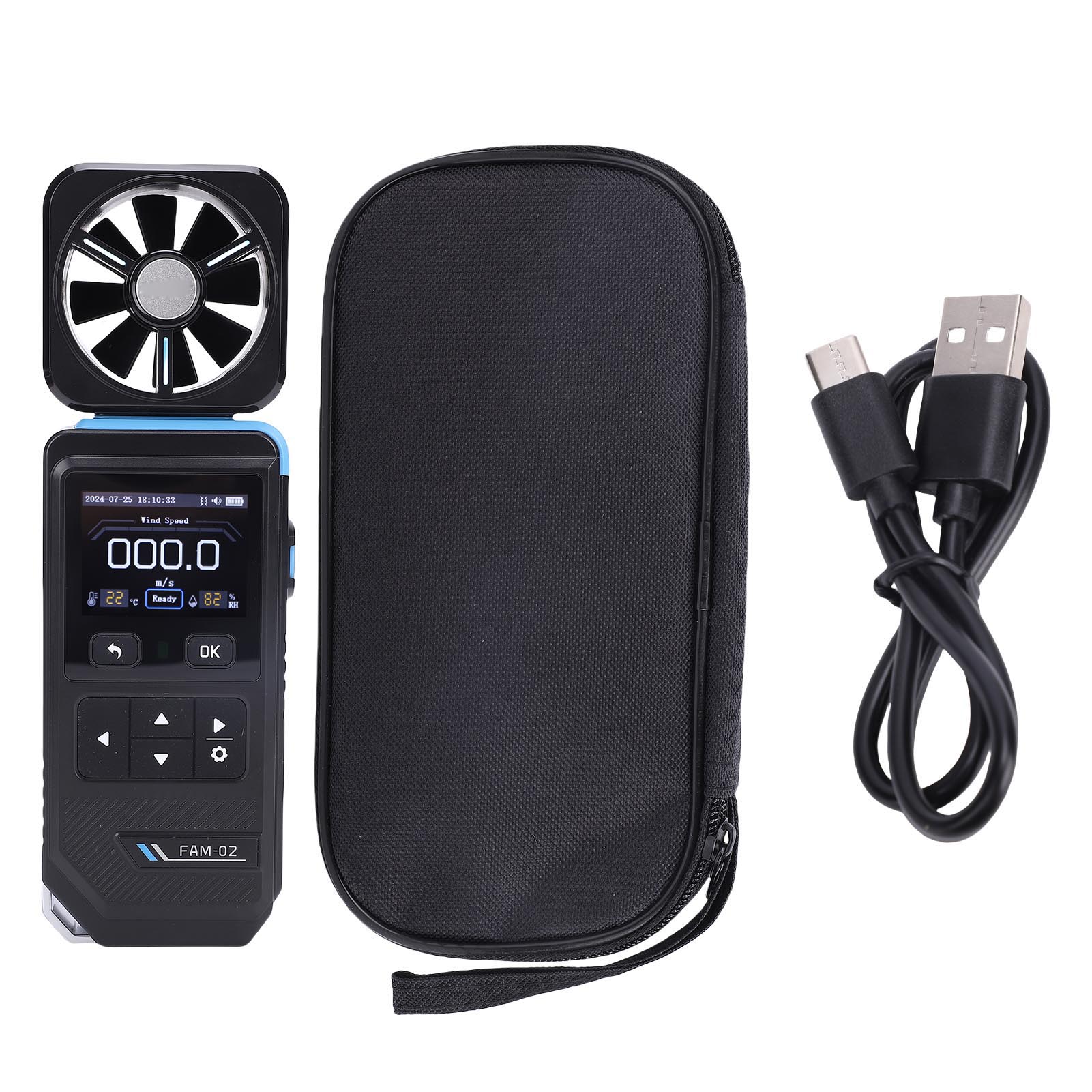 Handheld Anemometer Handheld Digital Anemometer with Fan Professional Wind Speed and Temperature Meter 2.0 Inch Color Display чорний
Handheld Anemometer Handheld Digital Anemometer with Fan Professional Wind Speed and Temperature Meter 2.0 Inch Color Display чорний