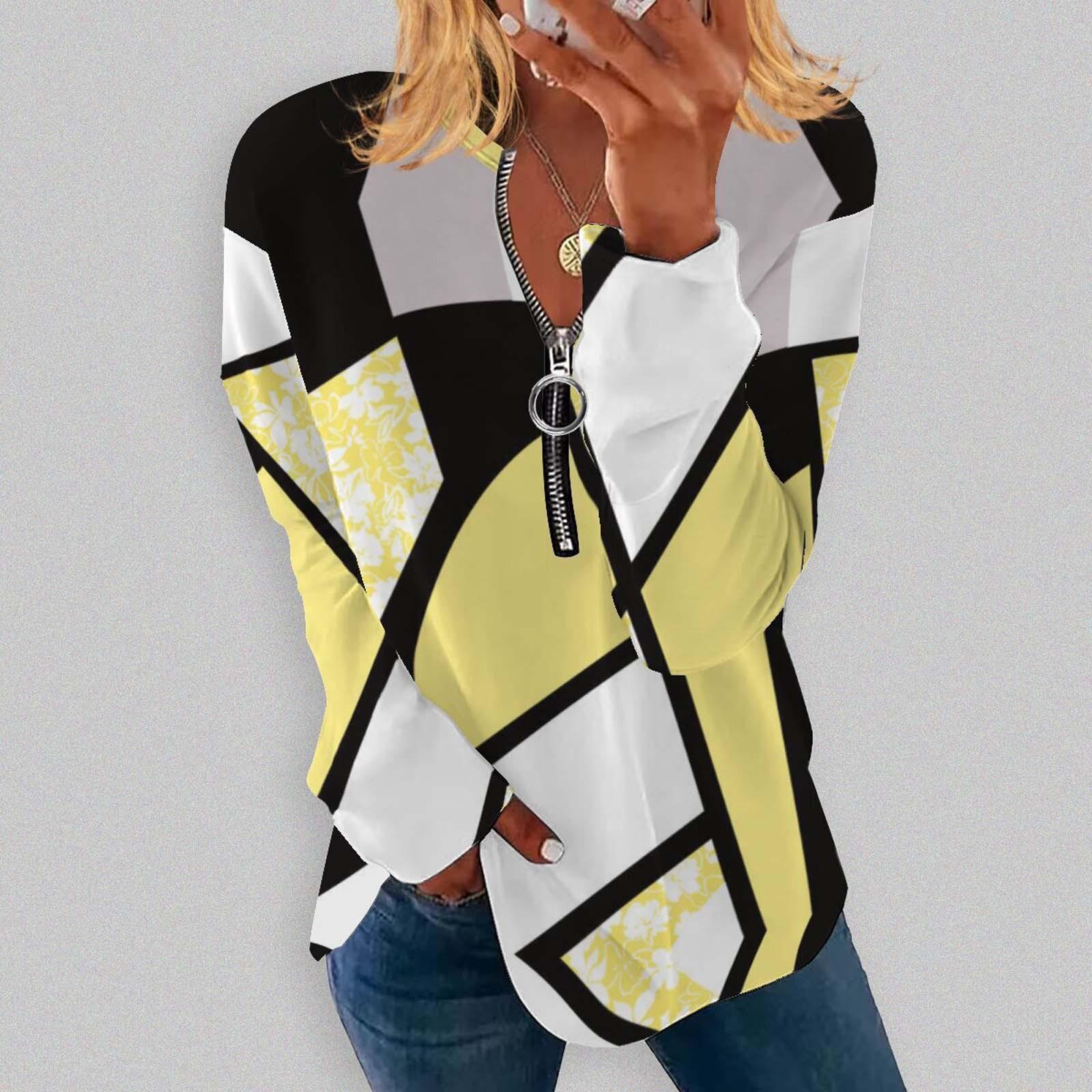 Women s Fashion Casual Round Neck Hoodie Irregular Striped Geometric Printed Long Sleeve Blouse L жовтий
Women s Fashion Casual Round Neck Hoodie Irregular Striped Geometric Printed Long Sleeve Blouse L жовтий