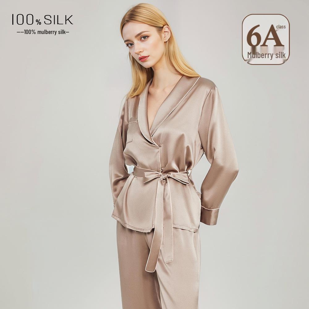 Women s 19 Momme Pure Mulberry Silk Robe & Pants Pajama Set - Skin-Friendly, Comfortable, Ideal for Autumn & Winter Home Wear M (40-50 kg)
Women s 19 Momme Pure Mulberry Silk Robe & Pants Pajama Set - Skin-Friendly, Comfortable, Ideal for Autumn & Winter Home Wear M (40-50 kg)