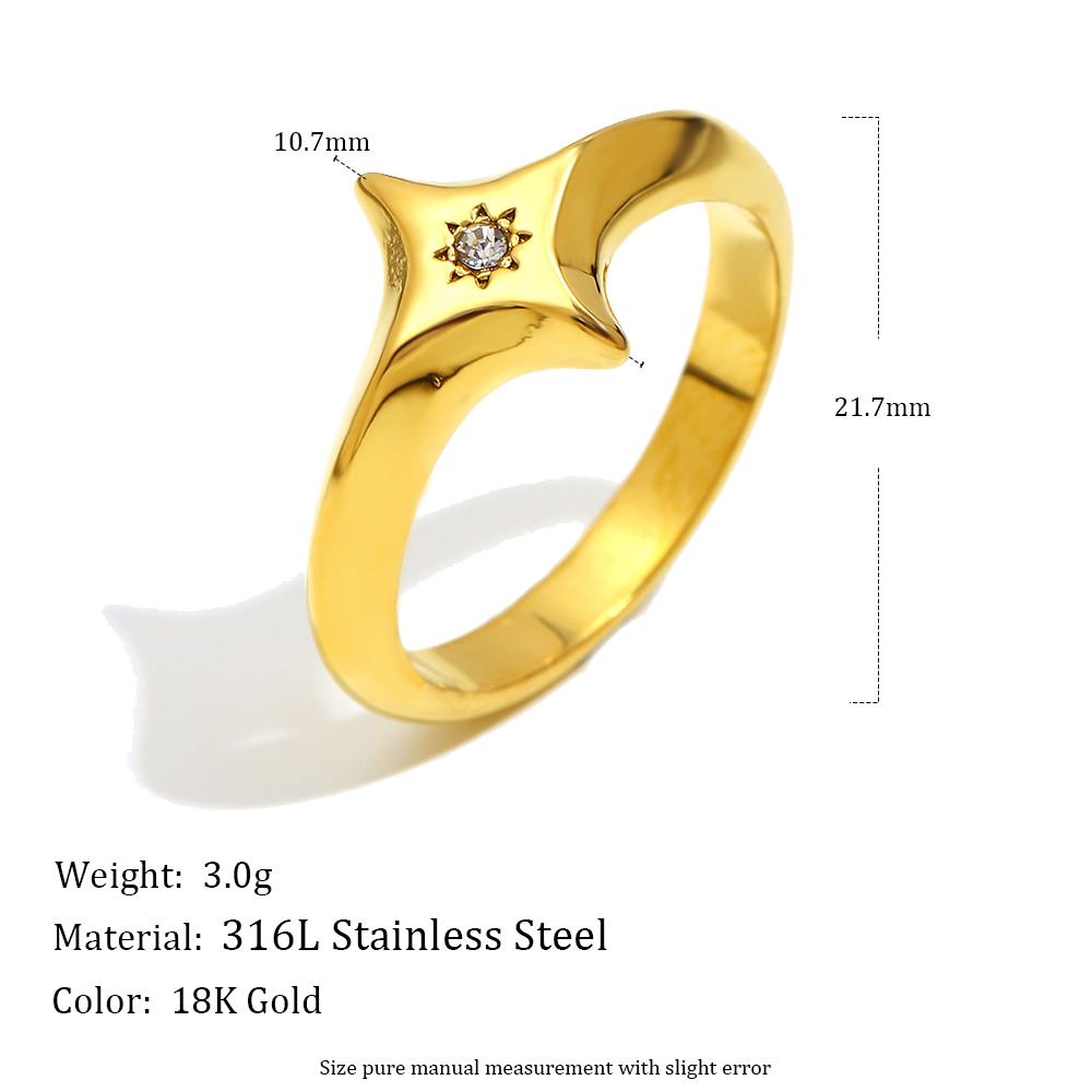 E.B.belle Four-pointed star Zircon Ring Stainless Steel Minimalist Style Creative Personalized Jewelry For Women 6
E.B.belle Four-pointed star Zircon Ring Stainless Steel Minimalist Style Creative Personalized Jewelry For Women 6