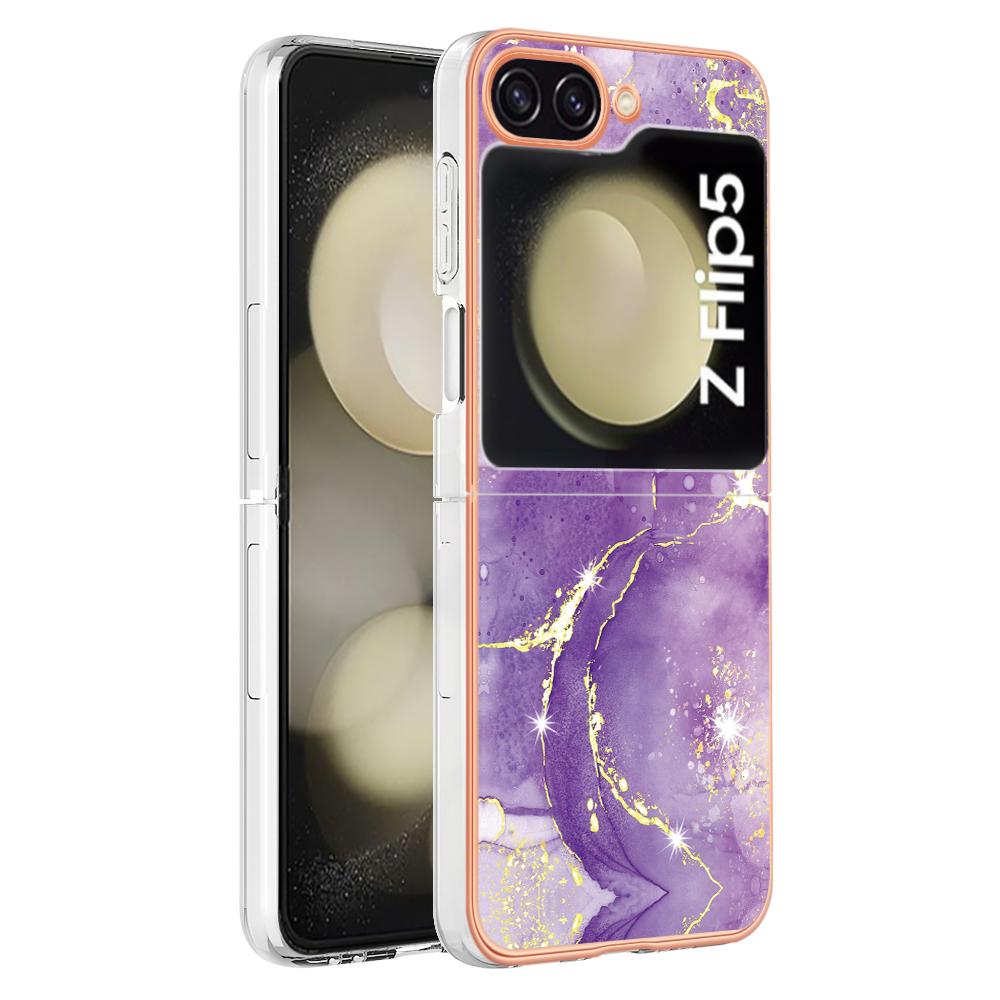 For Samsung Galaxy Z Flip5 5G TPU Case with IMD Marble Pattern Electroplated Back Cover Purple 002
For Samsung Galaxy Z Flip5 5G TPU Case with IMD Marble Pattern Electroplated Back Cover Purple 002