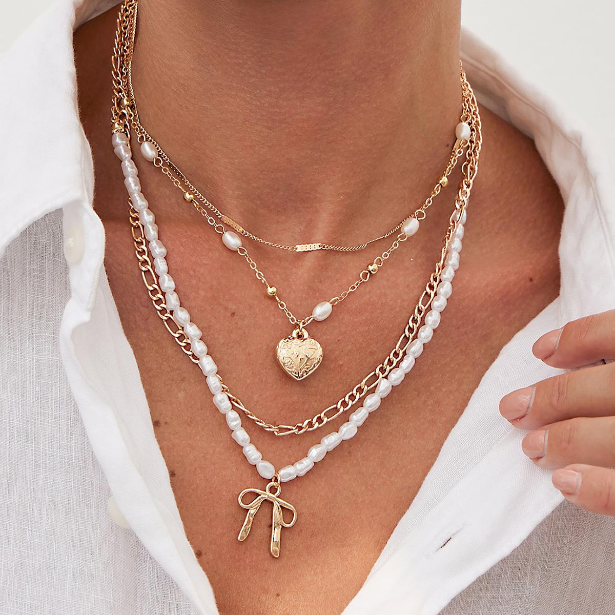 Item jewelry, simple ins style bow necklace, personalized love cross chain stacked collarbone chain
Item jewelry, simple ins style bow necklace, personalized love cross chain stacked collarbone chain