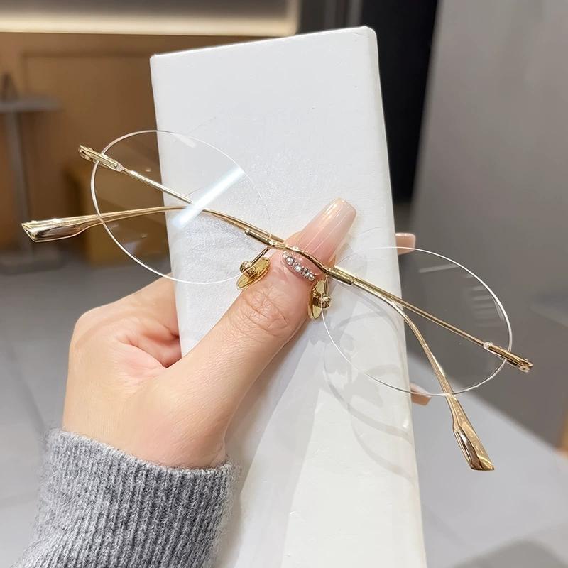 Women Oval Rimless Optical Glasses Frame Sweet Lady Flexible Titanium Diopter Prescription Myopia Presbyopia Eyewear
Women Oval Rimless Optical Glasses Frame Sweet Lady Flexible Titanium Diopter Prescription Myopia Presbyopia Eyewear