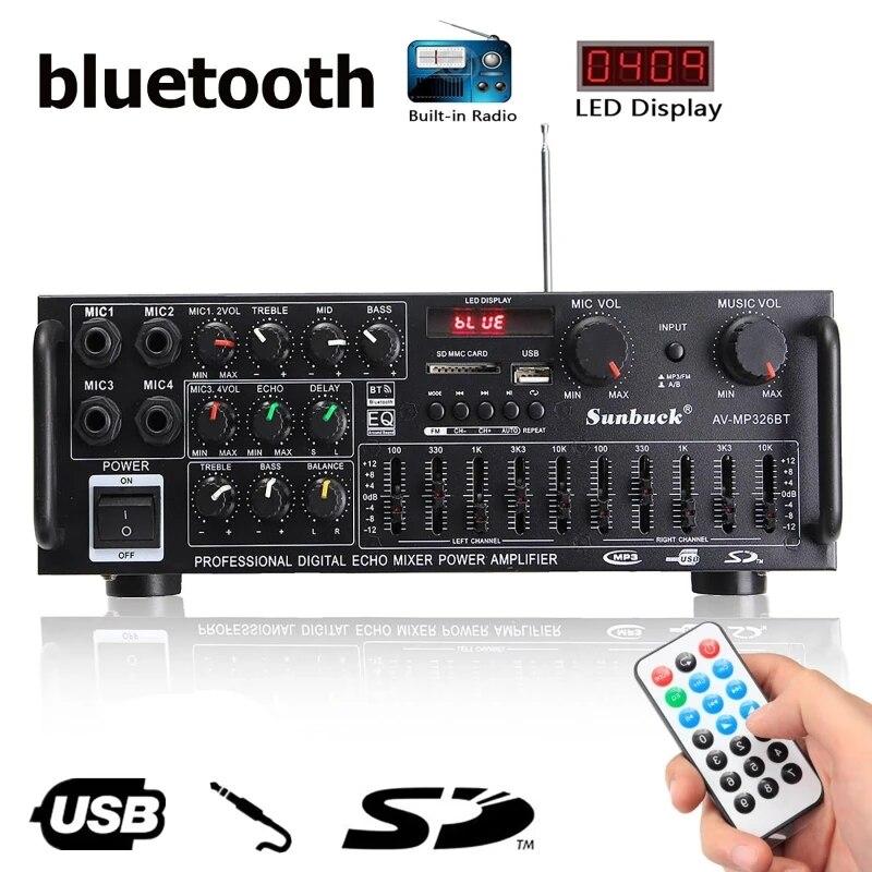 Усилитель мощности звука, Bluetooth, Hi-Fi усилитель, динамик, 2000 Вт, 12 В, AV-усилитель, динамик, дистанционное управление, USB-диск для автомобиля, дома, на площади, для танцев
Усилитель мощности звука, Bluetooth, Hi-Fi усилитель, динамик, 2000 Вт, 12 В, AV-усилитель, динамик, дистанционное управление, USB-диск для автомобиля, дома, на площади, для танцев