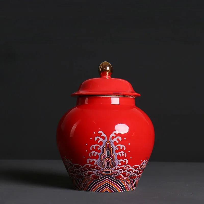 Chinese Palace Ceramic Tea Caddy Blue and White Porcelain Living Room Furnishings Classic Vintage Home Decor Crafts Storage Jar 10CM X 12CM червоний
Chinese Palace Ceramic Tea Caddy Blue and White Porcelain Living Room Furnishings Classic Vintage Home Decor Crafts Storage Jar 10CM X 12CM червоний