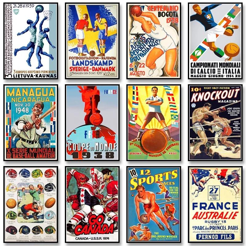 Retro Sports Poster Vintage Travel Wall Art Boxing Rugby Football Basketball Canvas Painting Pictures For Home Decoration 21cm×30cm NoFrame
Retro Sports Poster Vintage Travel Wall Art Boxing Rugby Football Basketball Canvas Painting Pictures For Home Decoration 21cm×30cm NoFrame