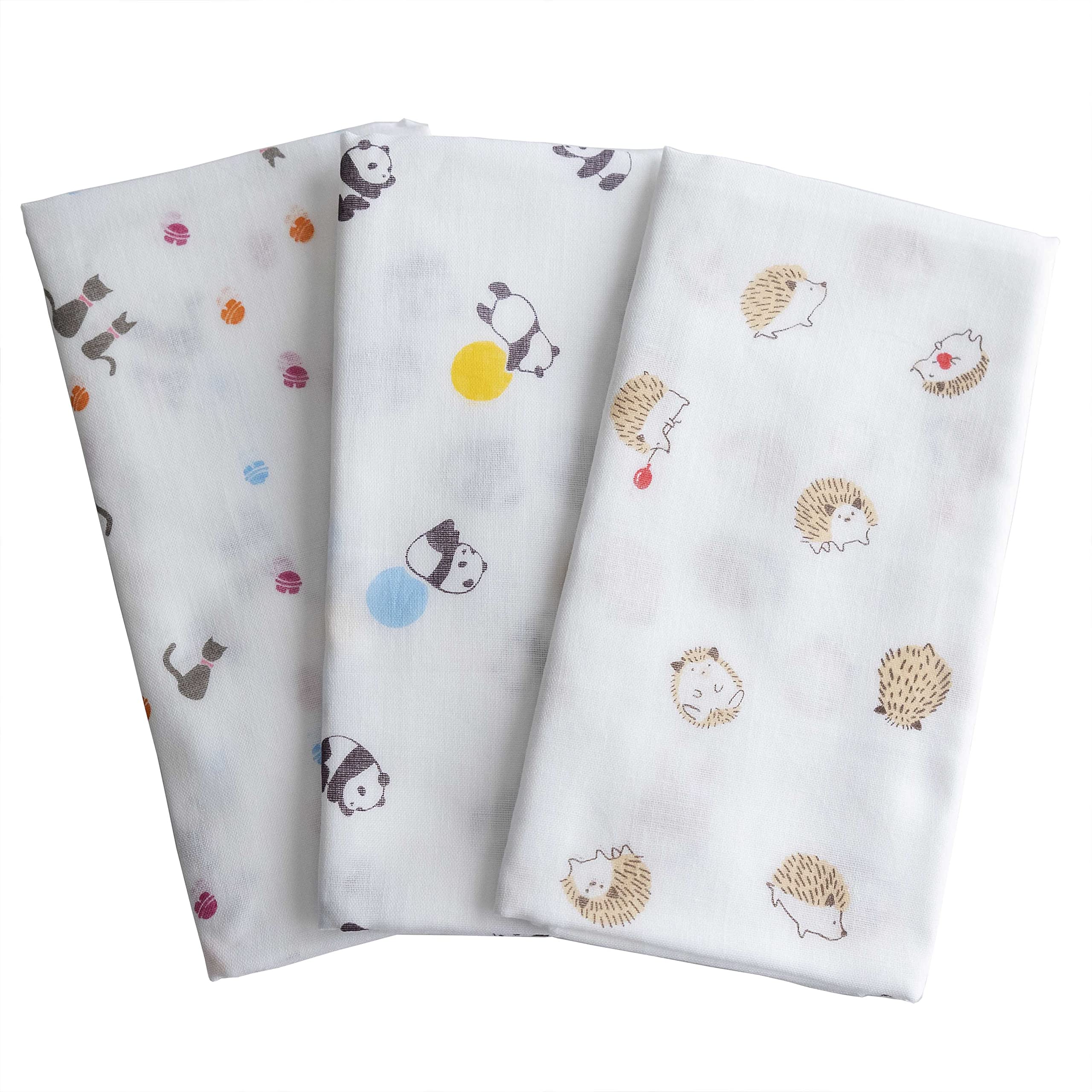 Made in Japan Gauze Tenugui Gentle Texture Cotton 35cm x 90cm Cat Set of 100% Approx. (A. Hedgehog, Panda, 3)
Made in Japan Gauze Tenugui Gentle Texture Cotton 35cm x 90cm Cat Set of 100% Approx. (A. Hedgehog, Panda, 3)
