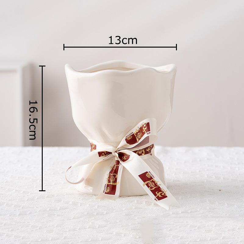 Red Ribbon Decorative Ceramic Vase Plant Pots Table Decoration Flowers Arrangement Flower Bud Shape Vases Room Aesthetic Decor белый
Red Ribbon Decorative Ceramic Vase Plant Pots Table Decoration Flowers Arrangement Flower Bud Shape Vases Room Aesthetic Decor белый