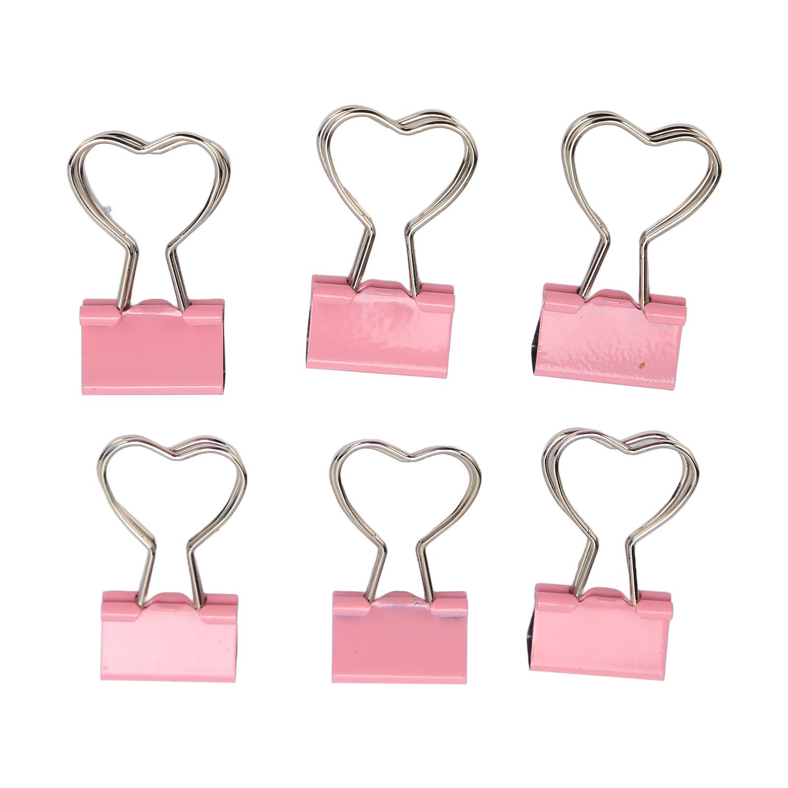 60pcs Binder Clips with Heart Shaped Handle Pink Strong Clamping Force Paper Binder Clips for Tickets Clothes
60pcs Binder Clips with Heart Shaped Handle Pink Strong Clamping Force Paper Binder Clips for Tickets Clothes