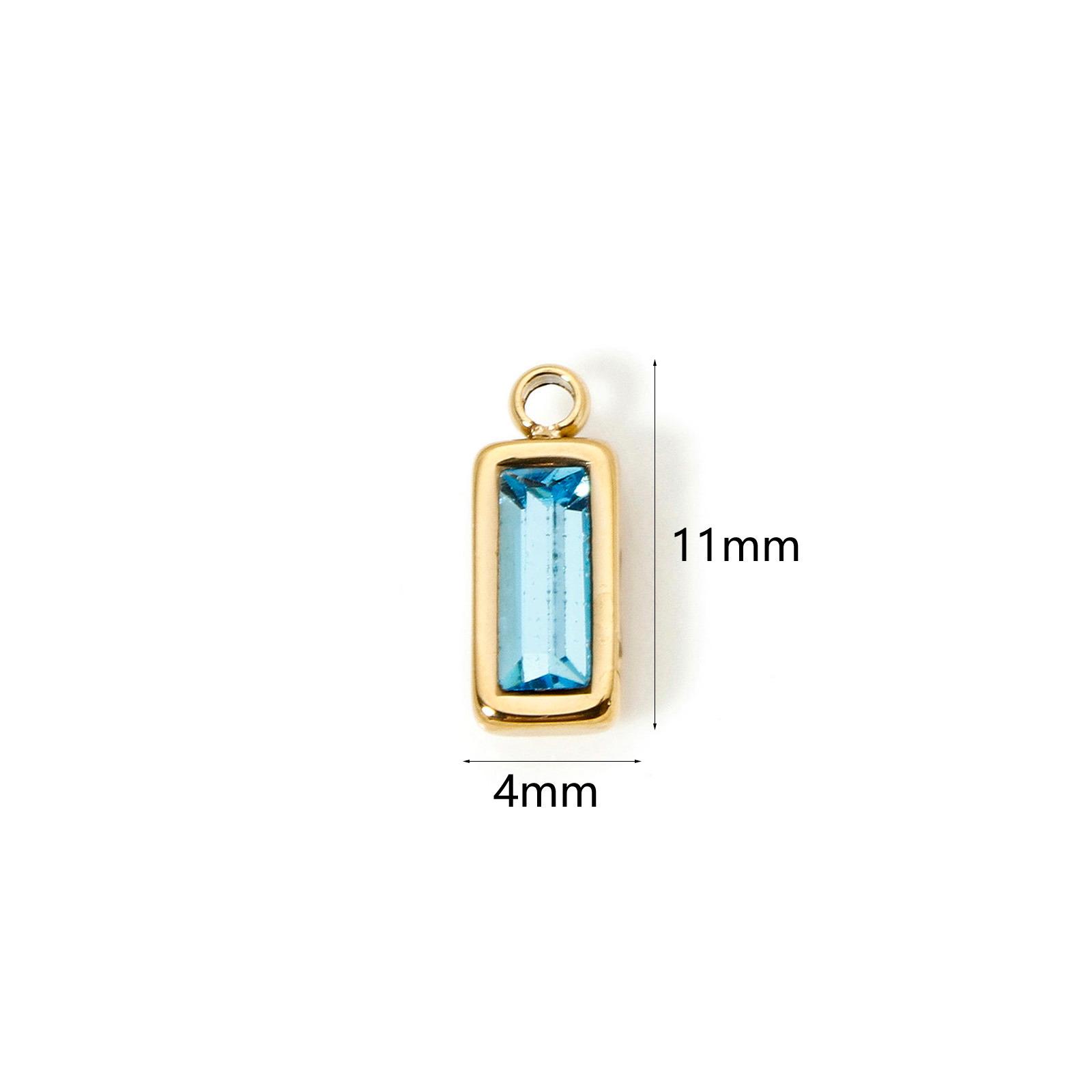 1 Piece 304 Stainless Steel Birthstone Charms 14K Gold Plated Rectangle Mini Cubic Zirconia Pendants For DIY Jewlery Making
1 Piece 304 Stainless Steel Birthstone Charms 14K Gold Plated Rectangle Mini Cubic Zirconia Pendants For DIY Jewlery Making