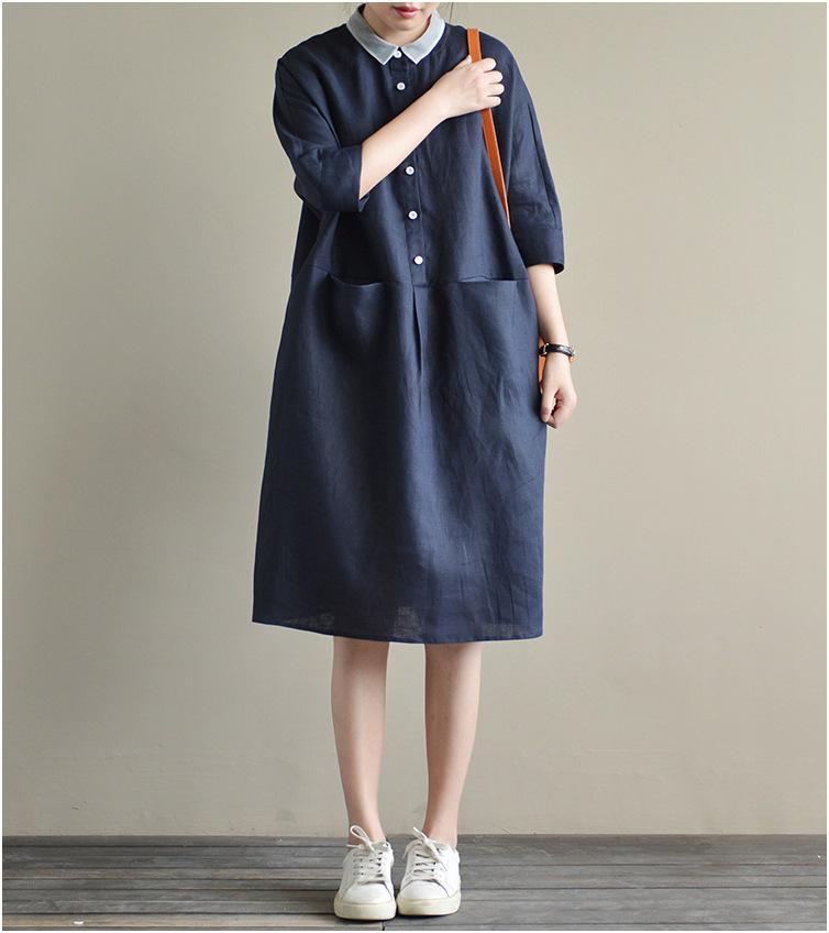 2026 Plus Size Cotton Linen Patchwork Casual Summer Dress M синий
2026 Plus Size Cotton Linen Patchwork Casual Summer Dress M синий