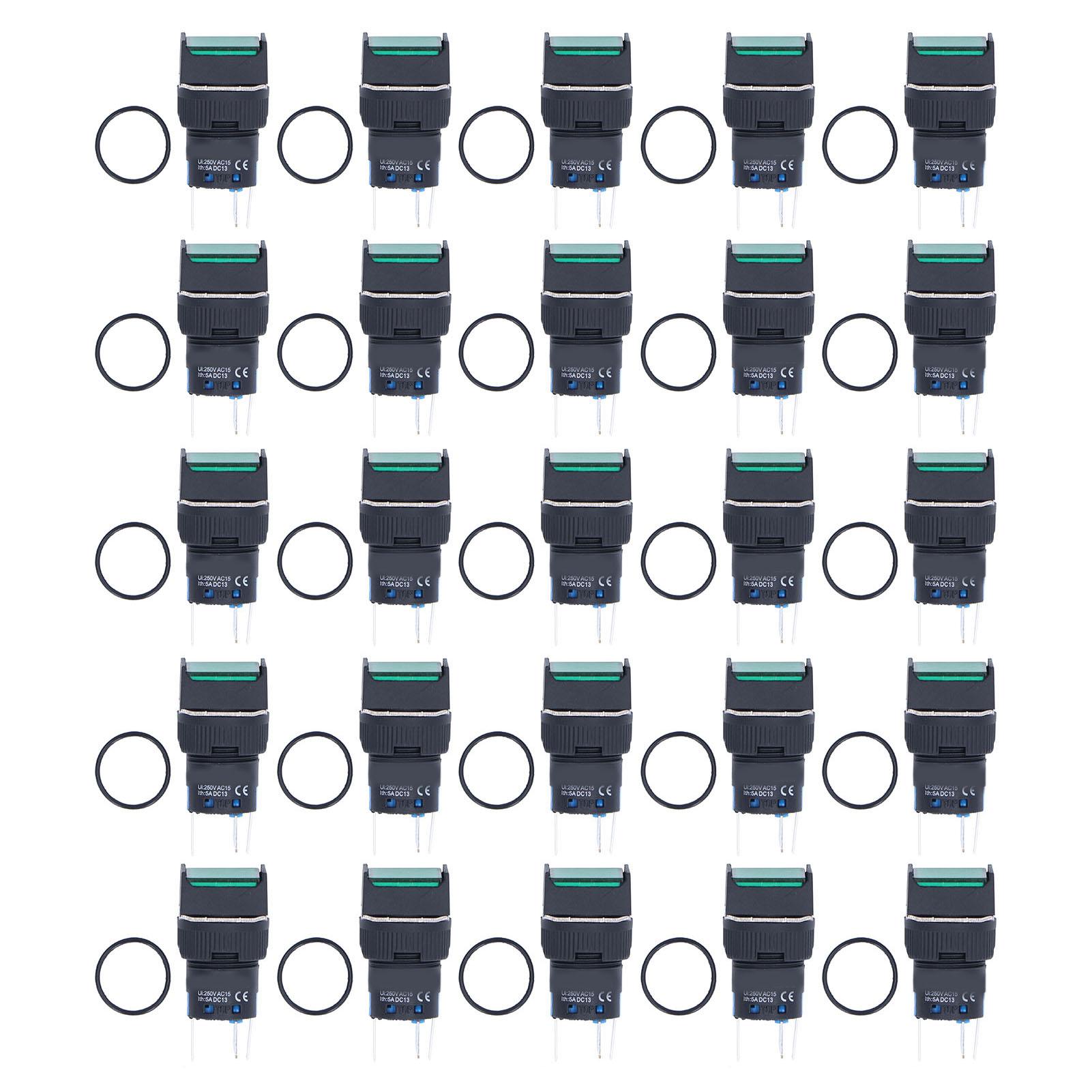 25Pcs Push Button Switch Momentary Self Locking 16mm Square with Light Set Kit 12VGreen зелений
25Pcs Push Button Switch Momentary Self Locking 16mm Square with Light Set Kit 12VGreen зелений